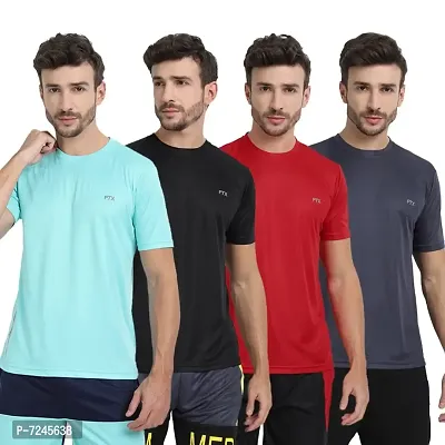 FTX MENS SOLID ROUND NECK T-SHIRT PACK OF 4