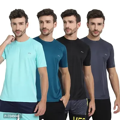 FTX MENS SOLID ROUND NECK T-SHIRT PACK OF 4-thumb0