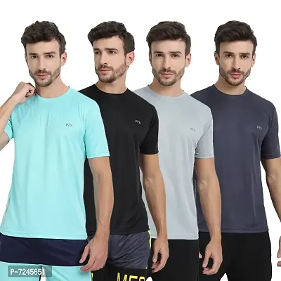 FTX MENS SOLID ROUND NECK T-SHIRT PACK OF 4