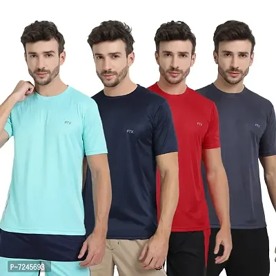 FTX MENS SOLID ROUND NECK T-SHIRT PACK OF 4