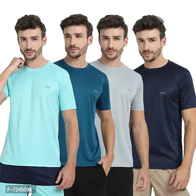 FTX MENS SOLID ROUND NECK T-SHIRT PACK OF 4