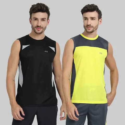 Fancy Polyester Gym Vest Pack of 2