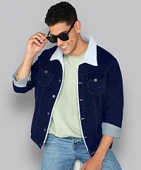 FTX Men Solid Blue Denim Jacket-thumb1