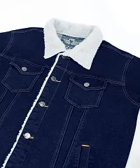 FTX Men Solid Blue Denim Jacket-thumb4