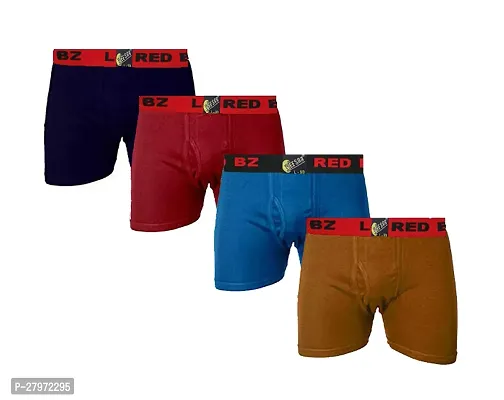 Stylish Multicoloured Cotton Solid Trunks For Men Pack Of 4