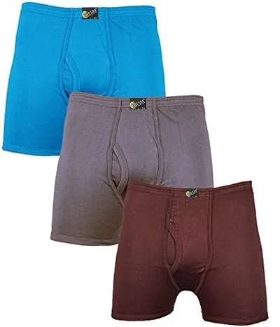 Pack Of 3 Men's Multicoloured Solid Cotton Trunks