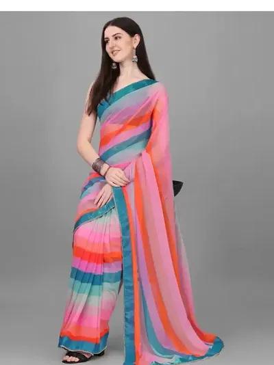 Must Have Georgette Sarees with Blouse piece