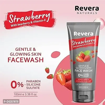 Revera  Naturals Strawberry Face Wash With Bearberry Vitamin-E For Women Face Wash (Pack Of 2)
