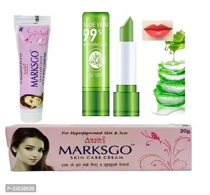 Marksgo Skin Care Whitening Cream 20gm  Aloe Vera lip balm For Women Combo ( Pack Of 01)