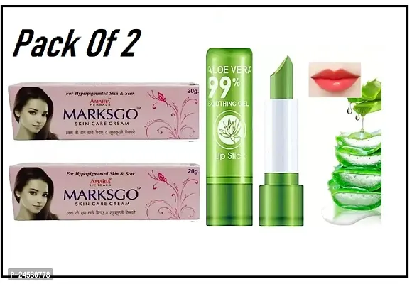 Marksgo Skin Care Whitening Cream 20gm  Aloe Vera lip balm For Women Combo ( Pack Of 02)
