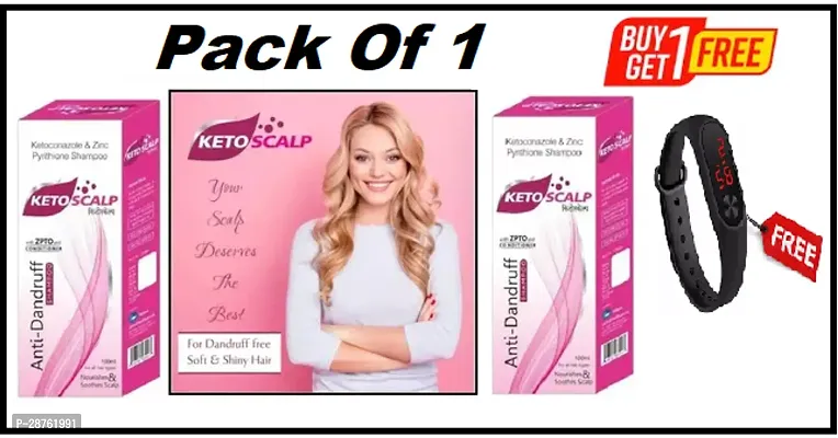 Ketoscalp Anti Dandruff Shampoo 100 ml For Men  Women Free  M2 Watch ( Pack Of 2)
