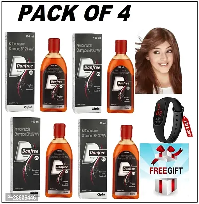 Natural Hair Care Anti-Dandruff Shampoo 100ml with M2 Watch Pack of 4