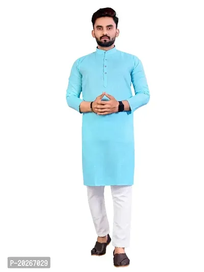 Classic Cotton Blend Kurta Set for Men-thumb0