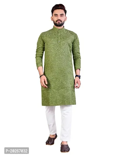 Classic Cotton Blend Kurta Set for Men-thumb0