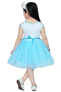 Kids Babygirls Skyblue Net Frocks Set-thumb2