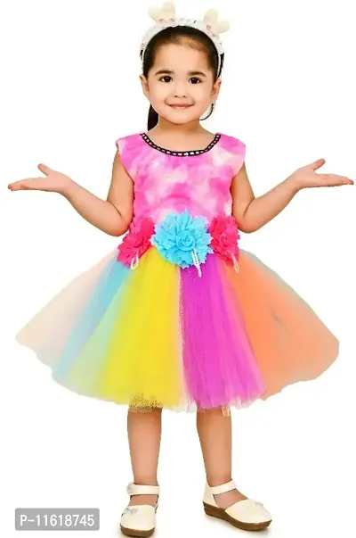 BabyGirls Knee Lenght Party Dress Multicolor