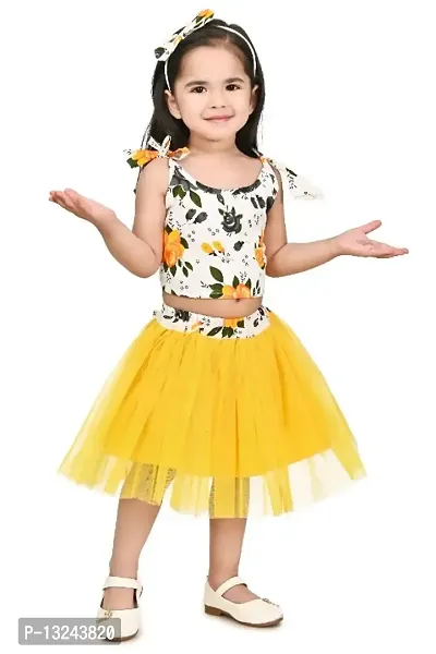 Kids  Skirt top Set Yellow