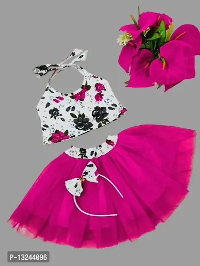 Baby girls pink skirt top  set-thumb0