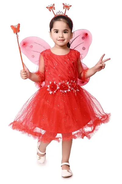 Babygirls Stylish Net Frock Pri Dress|Angel Birthday Party frock