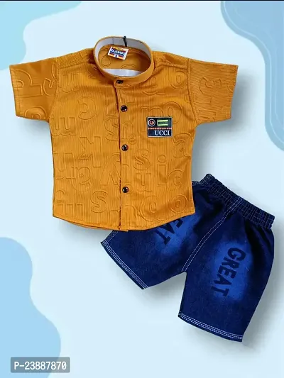 Boy's Denim Tshirt Shorts  Jacket Set