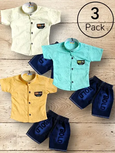 Pack of 3 Boys Shirt with Shorts