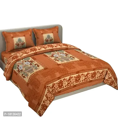 Fabture Fleece Heavy Warm Printed Double bedsheet with Two Pillow Covers for Winters