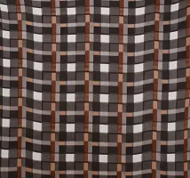 Fabture Checked Printed Woollen Fleece Double Bedsheet for Winters with 2 Pillow Covers.(Brown ; Standard Size)-thumb1