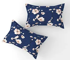 Fabture Glace Cotton bedsheet for Double Bed, Double bedsheet Cotton with Pillow Cover, Floral bedsheet (BLUEFLOWER, Queen)-thumb2