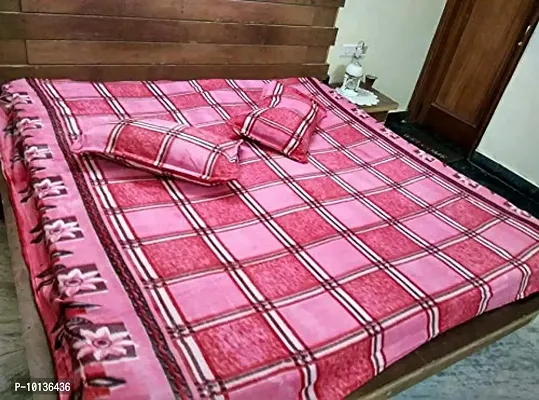 Fabture Wool & Wool Blend 180 TC Bedsheet (Standard_Pink)-thumb0
