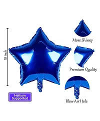 Sort Blue Happy Birthday Decoration - 41 Pcs Birthday Decoration Items /Happy Birthday Decoration Kit / Happy Birthday Banner, Blue Foil Curtain,Star Foil Balloons, Metallic Balloons-thumb3