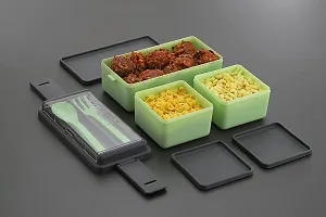 2 Layer Air Tight Lunch Box  For office, Bento , Leak-Proof 3 Containers Lunch Box (1400 ml-thumb1