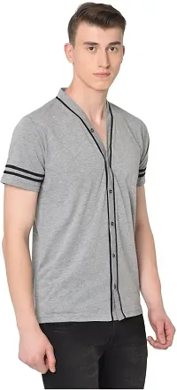 Stylish Cotton Blend T-shirt For Men-thumb3