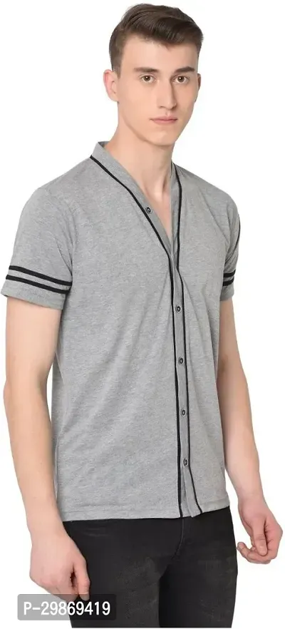 Stylish Cotton Blend T-shirt For Men-thumb4