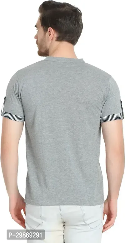 Stylish Cotton Blend T-shirt For Men-thumb2