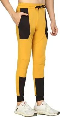 UNICUS APPAREL Colorblock Men Yellow Track Pants-thumb3