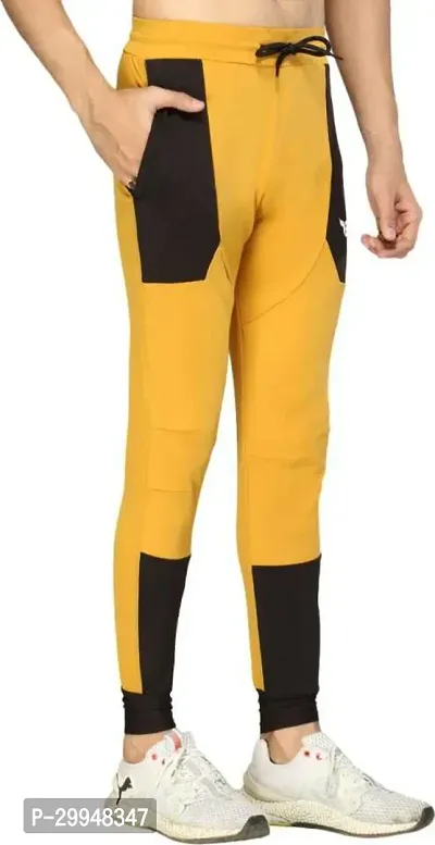 UNICUS APPAREL Colorblock Men Yellow Track Pants-thumb4