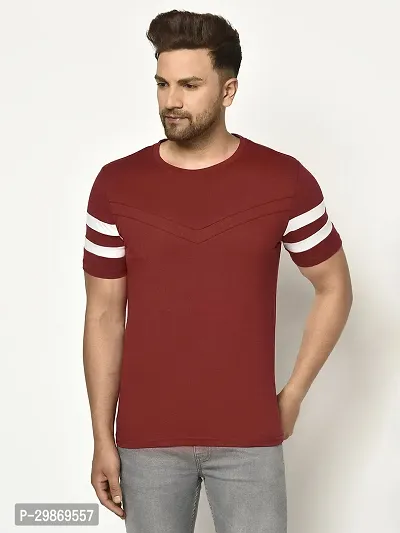 Stylish Cotton Blend T-shirt For Men-thumb0