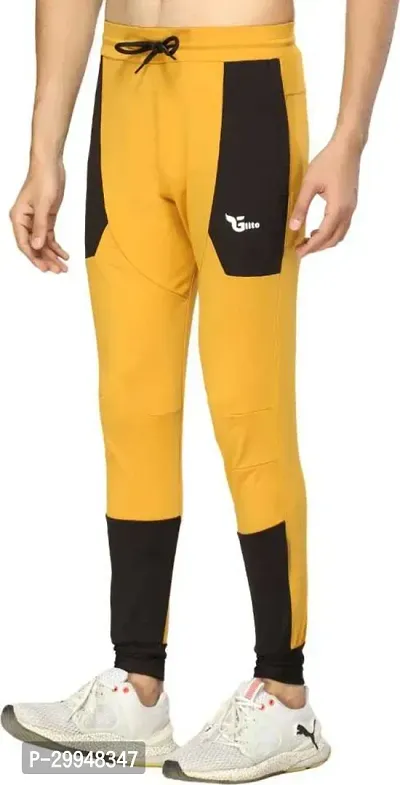 UNICUS APPAREL Colorblock Men Yellow Track Pants-thumb3