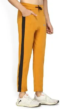 UNICUS APPAREL Solid Men Yellow Black Track Pants-thumb3