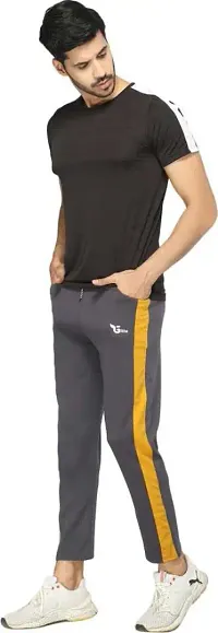 UNICUS APPAREL Colorblock Men Grey Track Pants-thumb4