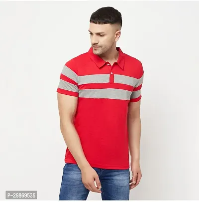 Stylish Cotton Blend T-shirt For Men-thumb0