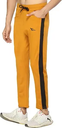 UNICUS APPAREL Solid Men Yellow Black Track Pants-thumb2