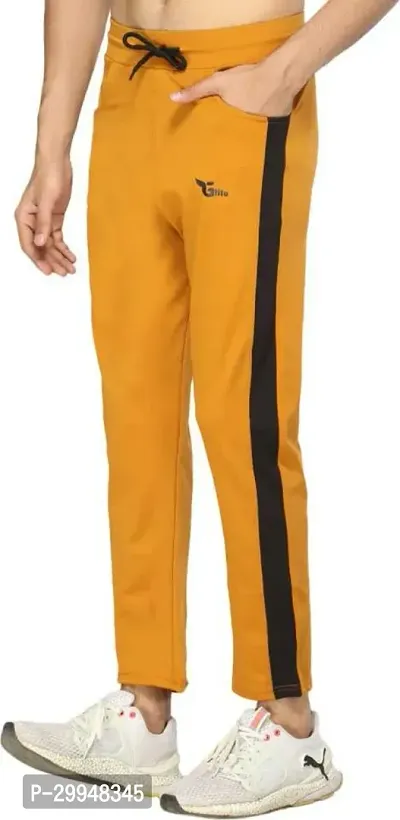 UNICUS APPAREL Solid Men Yellow Black Track Pants-thumb3