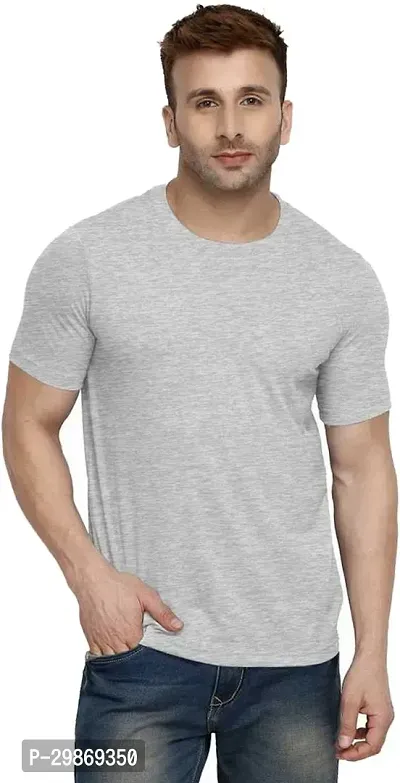 Stylish Cotton Blend T-shirt For Men-thumb0