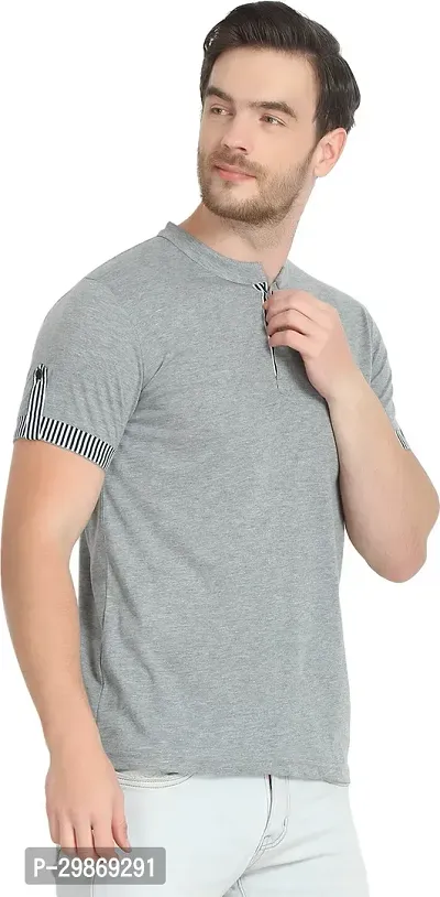 Stylish Cotton Blend T-shirt For Men-thumb4