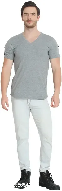 Stylish Cotton Blend T-shirt For Men-thumb5