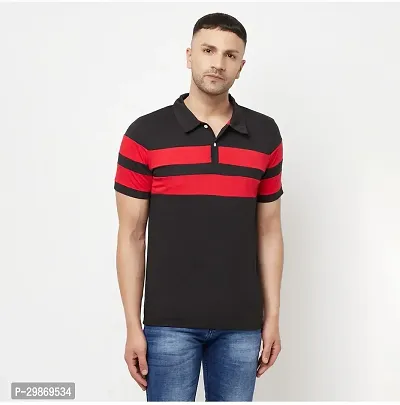 Stylish Cotton Blend T-shirt For Men-thumb0