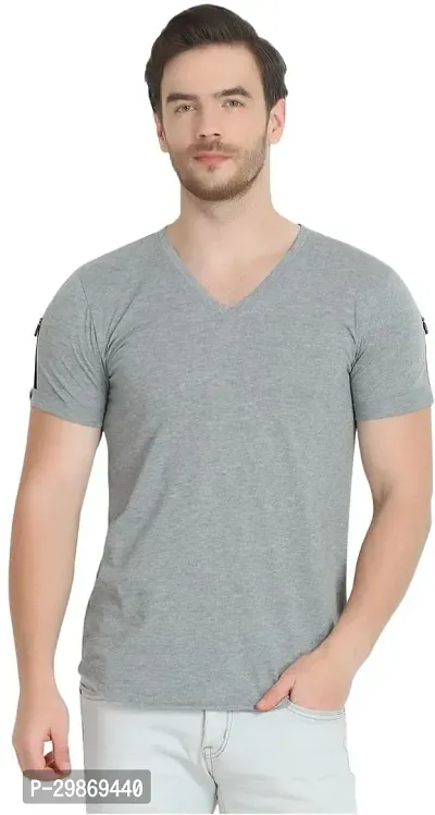 Stylish Cotton Blend T-shirt For Men-thumb0