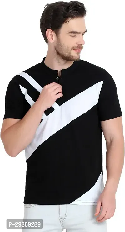 Stylish Cotton Blend T-shirt For Men-thumb0