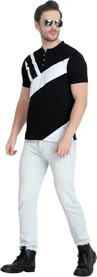 Stylish Cotton Blend T-shirt For Men-thumb3